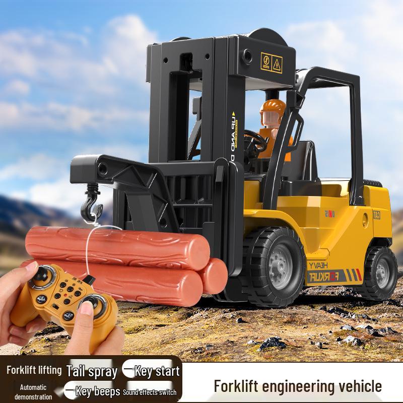 Remote Control Forklift Toy: Engineering Vehicle with Spray Crane for Kids 3+ - Electric Toy Car