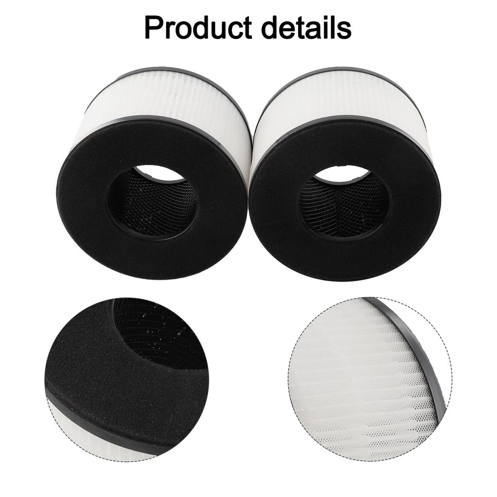 For Slevoo BS-03 True HEPA Replacement Filter 3-in-1 Air Purifier Part H13 Grade Carbon Pre-filter 2 Pack White Home Cleaning