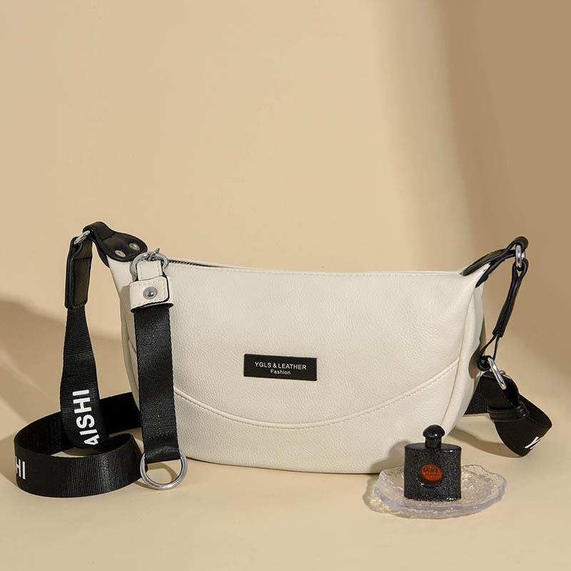 Crossbody bag summer new light solid color soft leather women's bag fashion leisure bag single shoulder mother bag