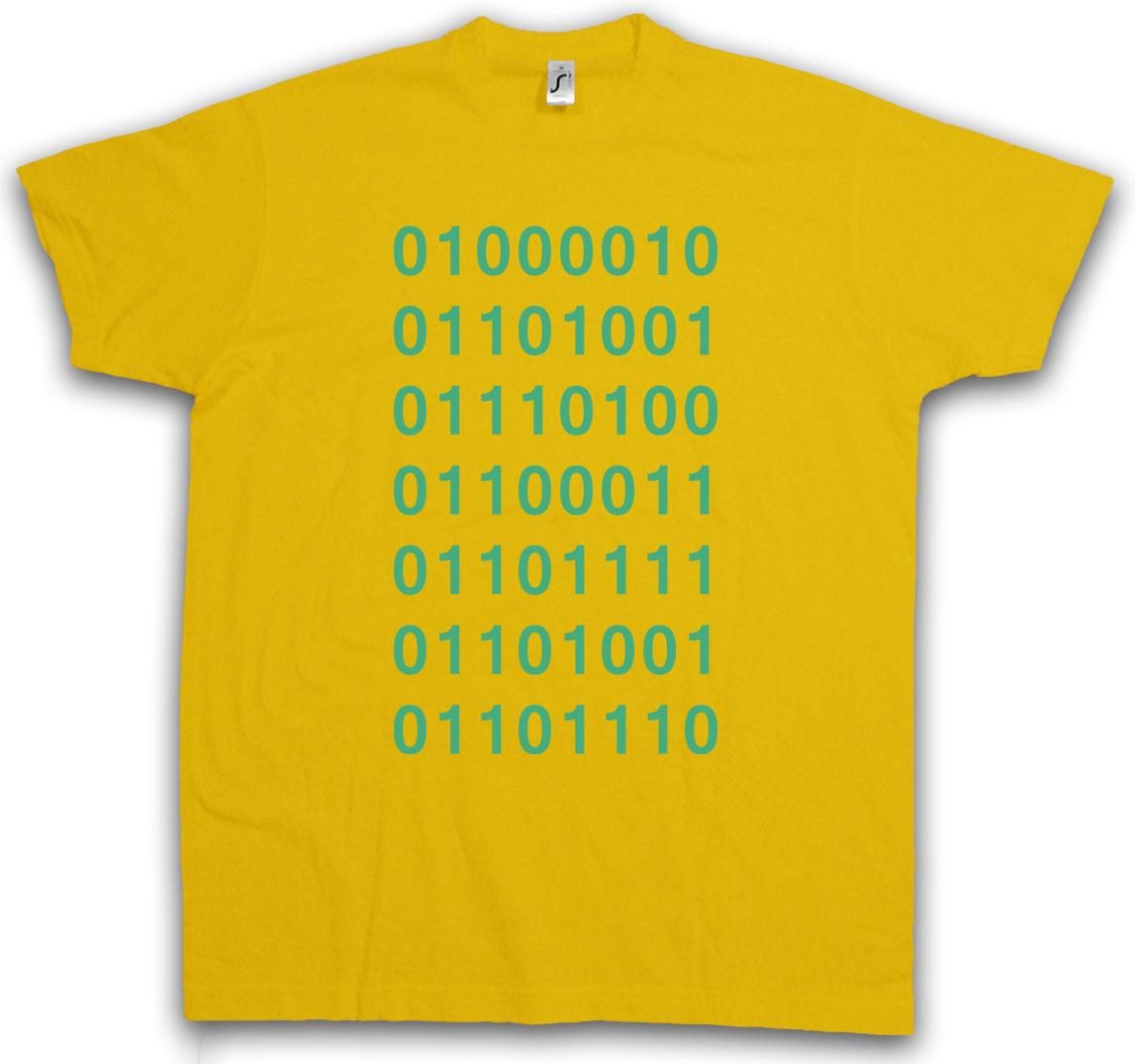 BINARY CODE T-SHIRT Big Binary Silicon TV Bang Series Valley 01 Alphabet Theory- S