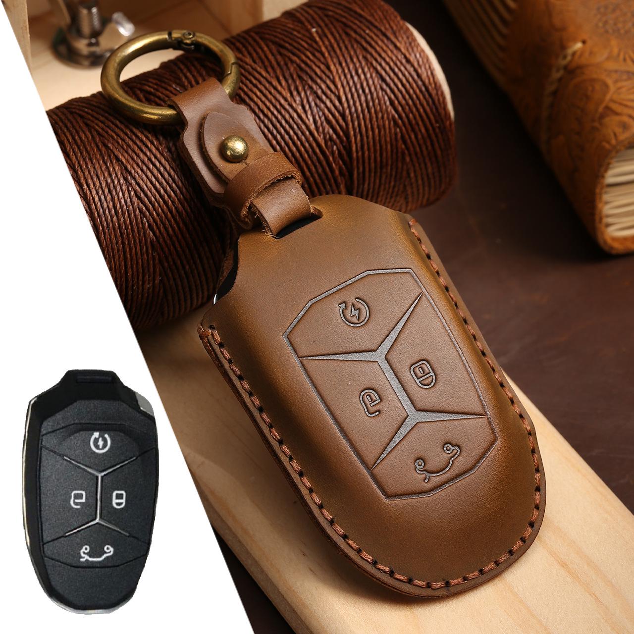 

Lynk & Co 01/03 Handmade Crazy Horse Leather Car Key Cover