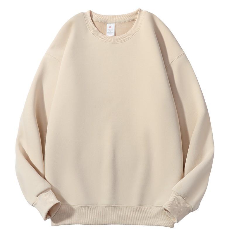 Mens Oversized Crewneck Sweatshirt Thick Fleece Lined Cotton Blend