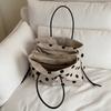 Solid Black Nylon Tote Bag Multi-compartment Large Capacity Handbag  Commuting