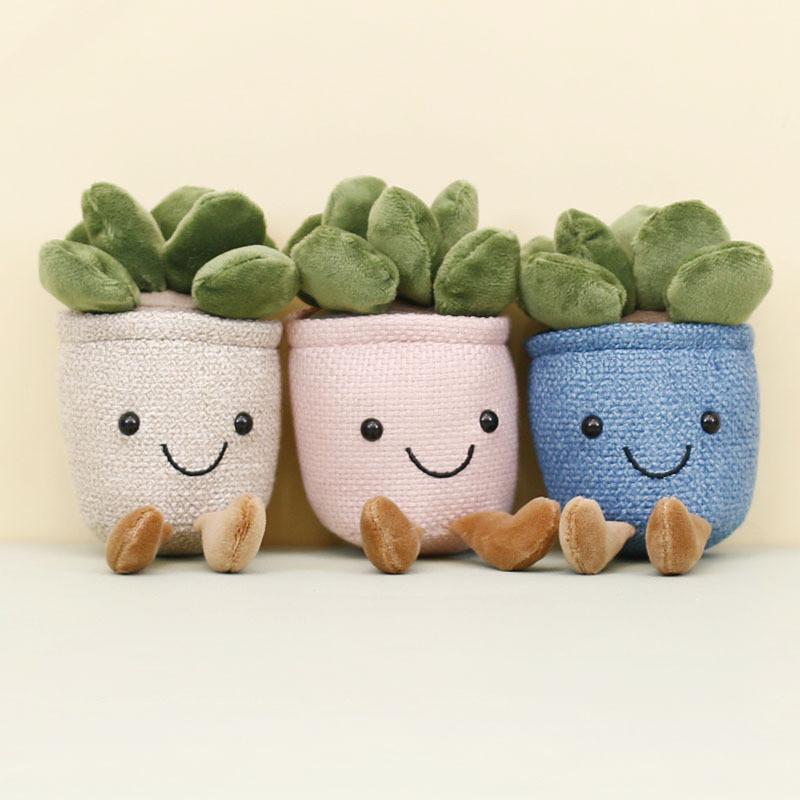 Adorable Plush Succulent Keychain Soft Toy Potted Plant Doll With Tulip Design