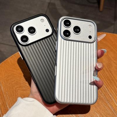 Original Premium Luggage Striped Corrugated Matte PC Case for IPhone 17 Pro Max 16 15 14 Plus 13 12 11 Shockproof Protect Cover