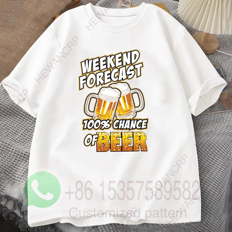 Weekend Forecast Mens Tshirt Summer Tracksiut Roundneck Pullovers Shortsleeved Harajuku Cotton Sweatshirt Casual Streetwear