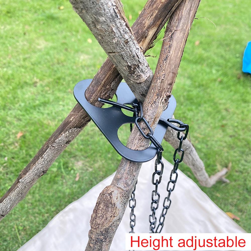 1Pc Portable Camping Gear and Equipment Detachable Outdoor Barbecue Tripod Hanging Rack Campfire Cooking Accessories Set