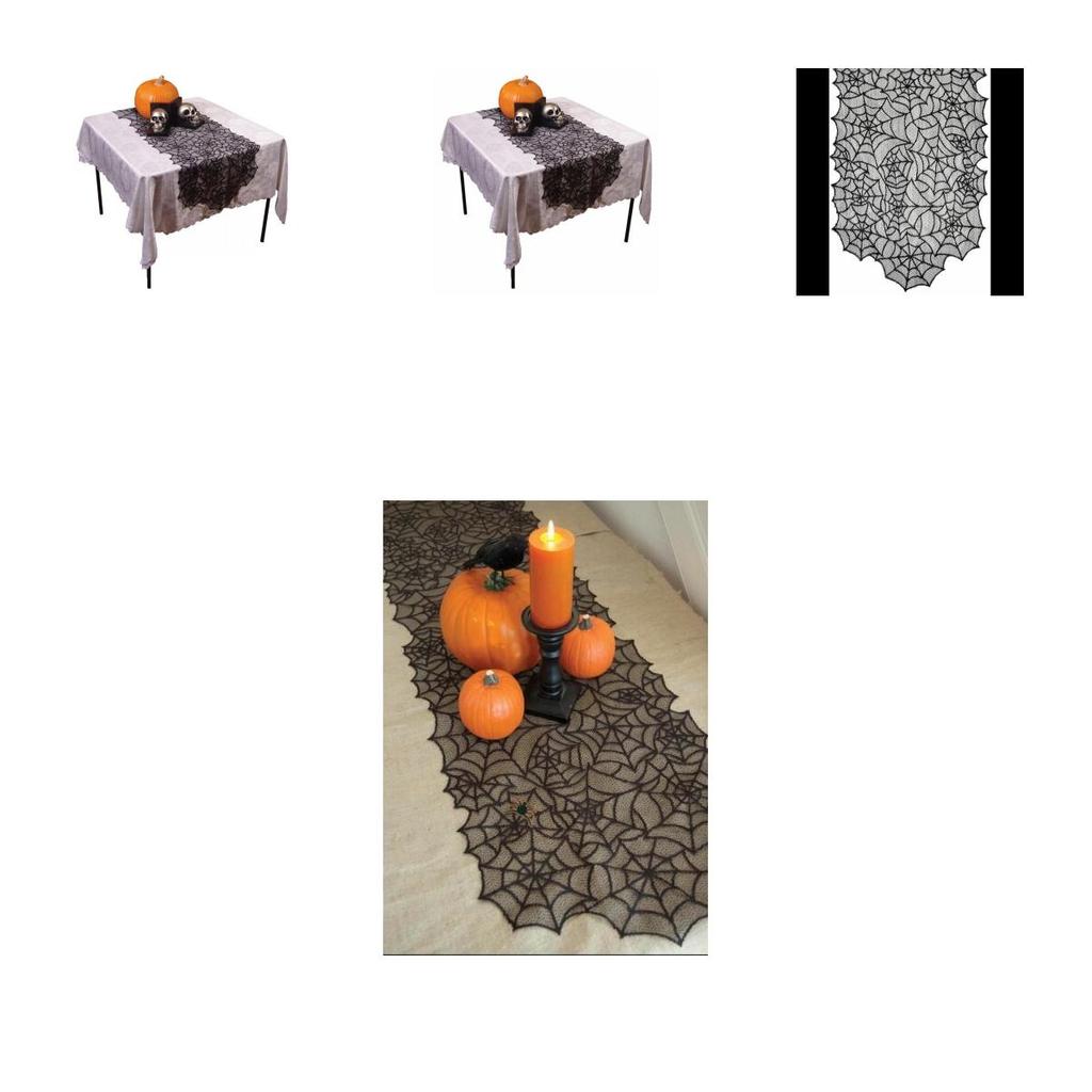 Halloween Spider Round Web Tablecloth Topper Premium Quality Classic Party Decor