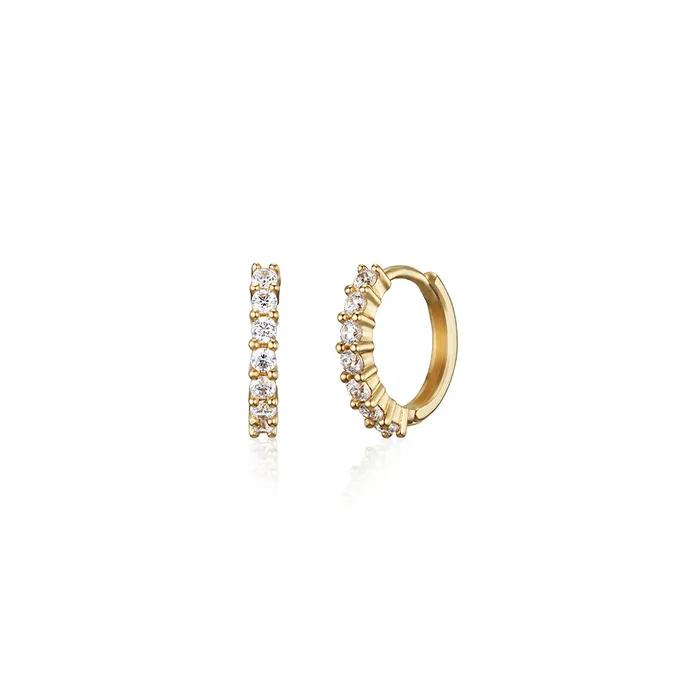 _Silver 925 Shining 4-Prong One-Touch Earrings LSE88