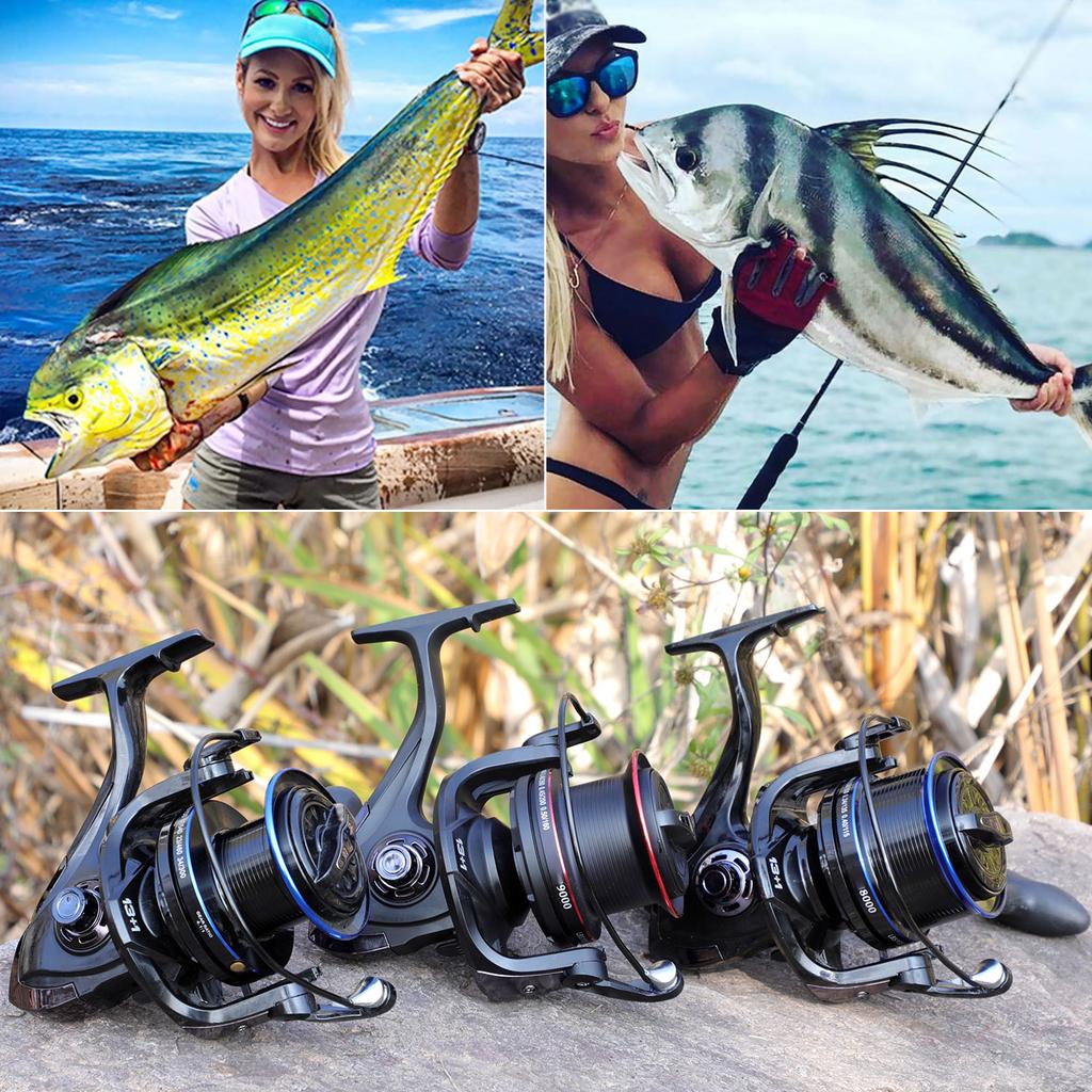 Nový rybářský naviják řady 8000~10000 4.1:1 Převodový poměr Naviják s přední brzdou Maximální brzda 25 kg Kaprové navijáky pro mořský rybolov