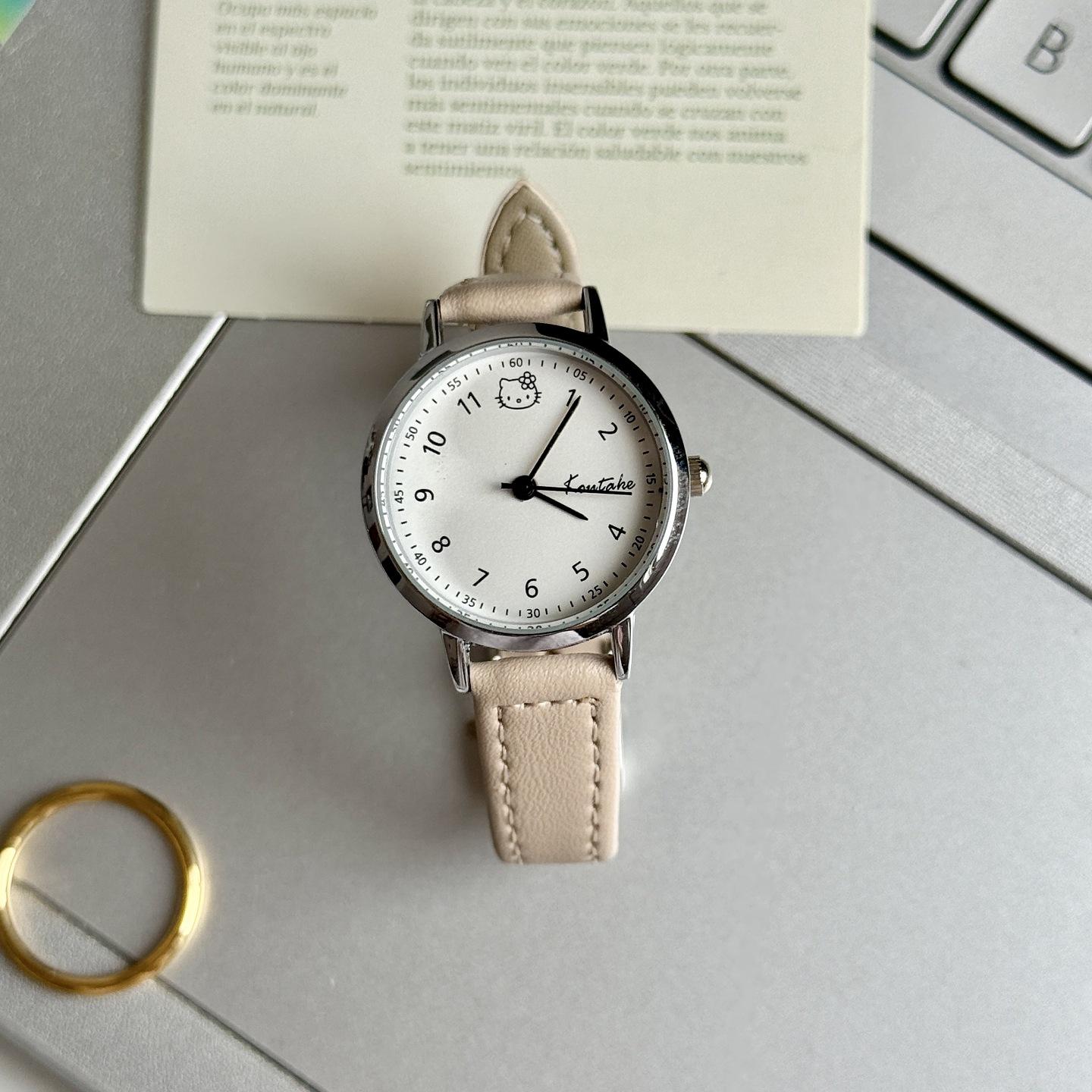 Ladies Watch Cute Cat Belt Watch Girls Watch Student Exam хаки