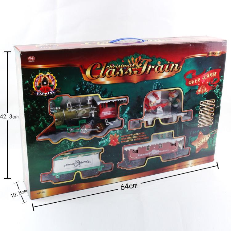 

Cross-Border Electric Christmas Train with Lights & Sounds for Kids - Retro Track Locomotive