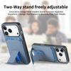 For iPhone 17 Pro Max Case Card Holder Carbon Fiber Texture Leather Coated TPU Phone Cover