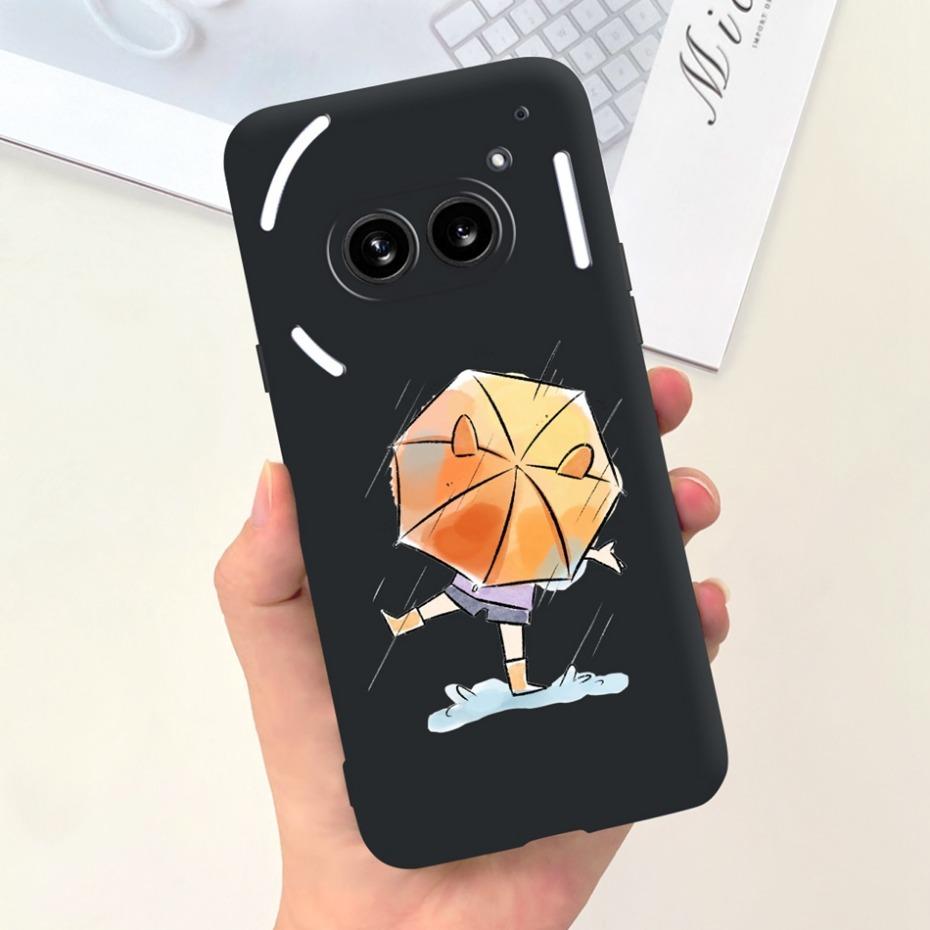 Für Nichts Telefon (2a) (2) Schwarze Silikon-Schutzhülle Für Nothing Phone2 Phone 2a Niedliche Cartoon-Weichschalen