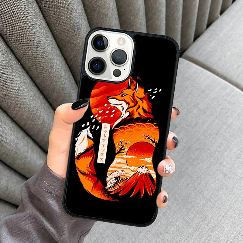 Japanese Style Fox Phone Case For iPhone 17 Air 16 16e 15 13 14 Pro Max 11 12 Plus 2022 MAX Shell Cover coque