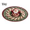 Washable Round Carpet Christmas Rug, 39" Imitation Cashmere Santa Snowflake Pattern, Pattern Rug Holiday Area for Home Living Room Bedroom Decor Stain