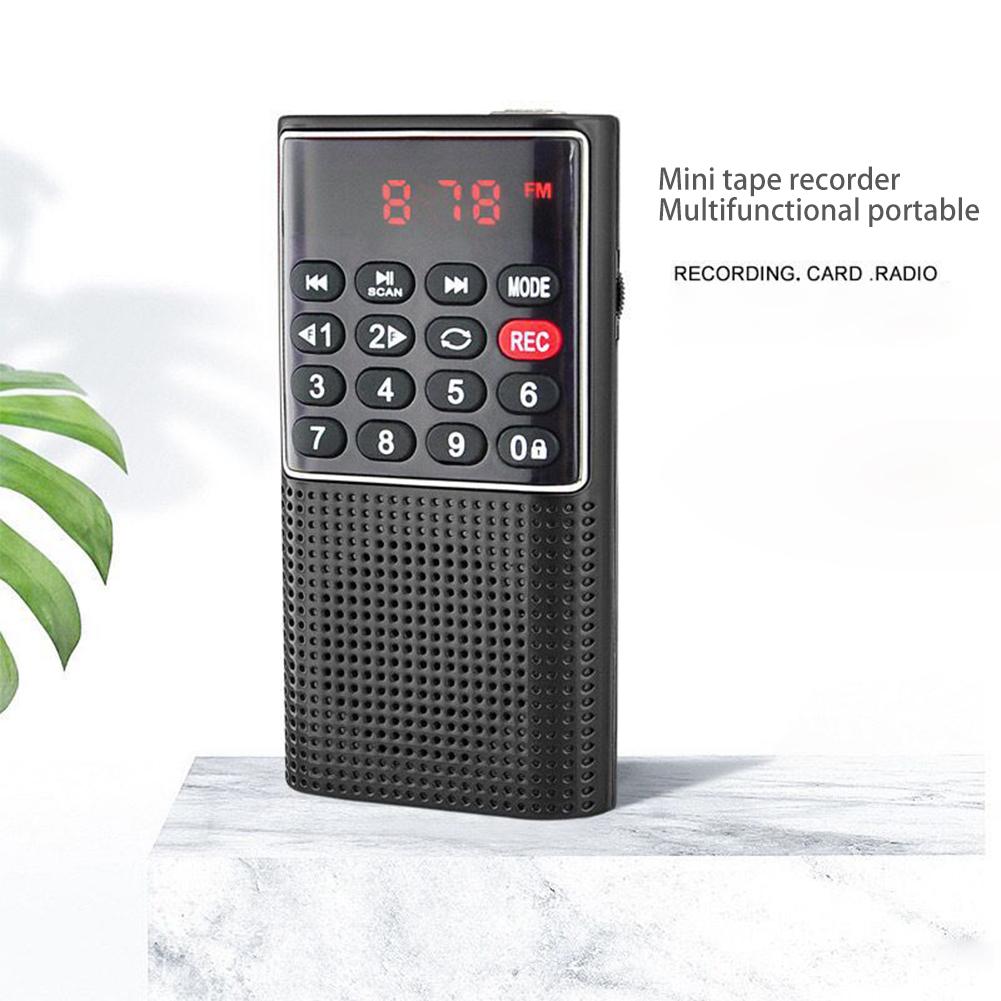 Mini Portable Pocket FM Radio Number key Handheld MP3 Walkman Radios with Recorder Rechargeable Battery For Walkman Go Hiking