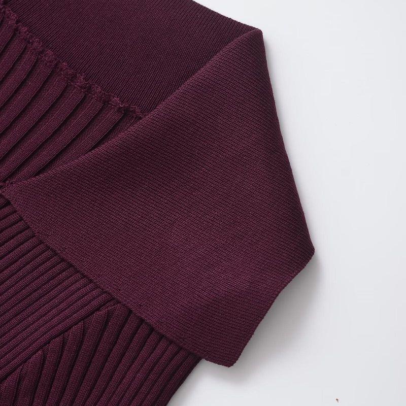 Kaslead New Arrival Women's Clothing Fashion Style Fashion Simple and Thin Rib Knitting Length Dress 3471104