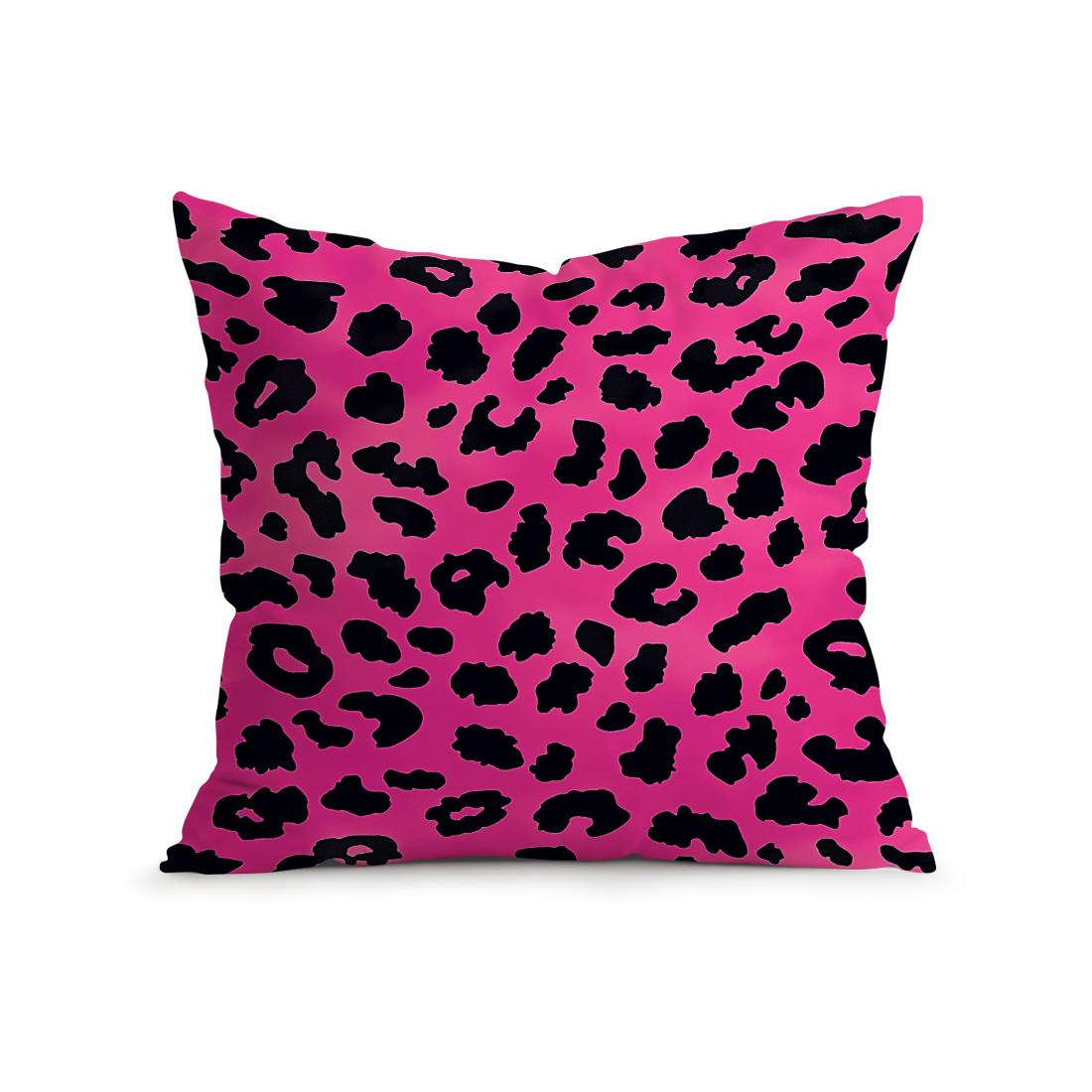 Roze Luipaardprint Kussenhoes Bedrukt Polyester 45x45cm Sierkussenhoes Decoratieve Bankkussenhoes Huisdecoratie 45x45cm