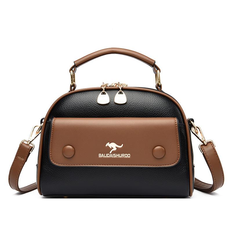 

Новая женская сумка, модная универсальная сумка на плечо, многофункциональная сумка через плечо большой вместимости, сумка для мамы среднего возраста 23x13x18cm чёрный