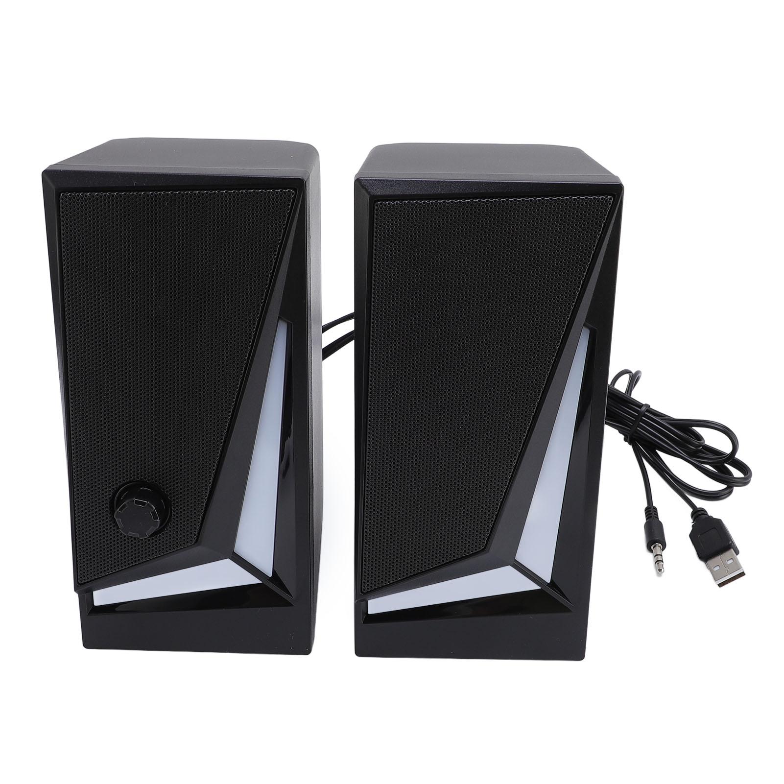 

1 пара компьютерных колонок 2 дюйма, полнодиапазонный блок USB RGB 7, динамические световые эффекты, динамик для ноутбука с