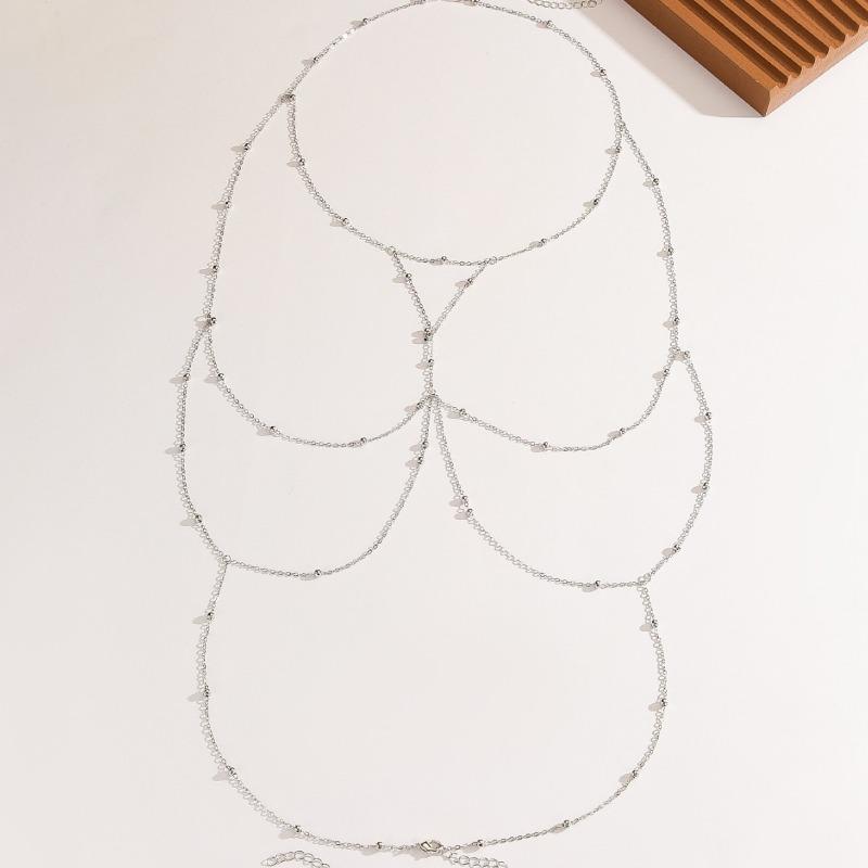 Women Sexy Tassel Round Bead Body Chain Bikini Chest Waist Jewelry