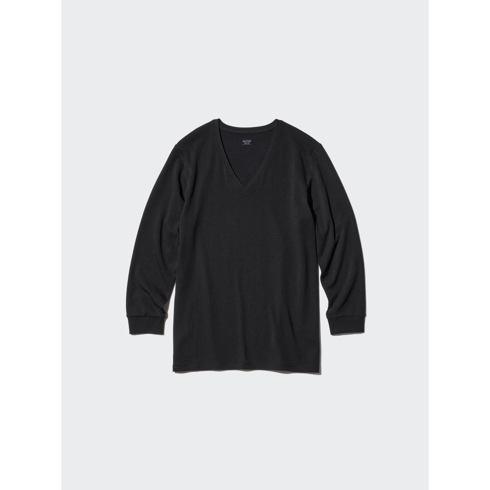 Uniqlo Ultra Warm Heattech Cotton V Neck 3 4 sleeVe
