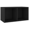Storage Boxes Vinyl Storage Box Black 71X34x36 Cm Engineered Wood