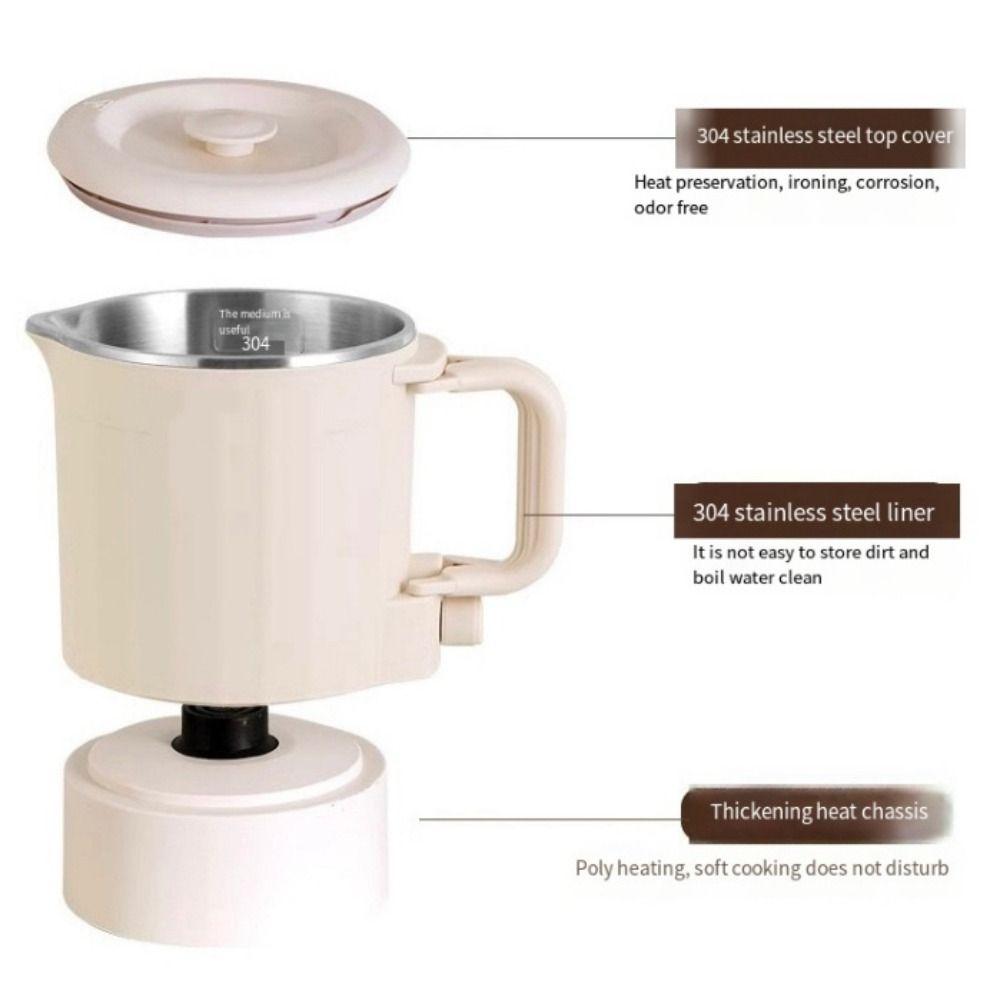 Portable 800ML Electric Kettle 2-in-1 304 Stainless Steel Mini Kettle Foldable Household Kettle