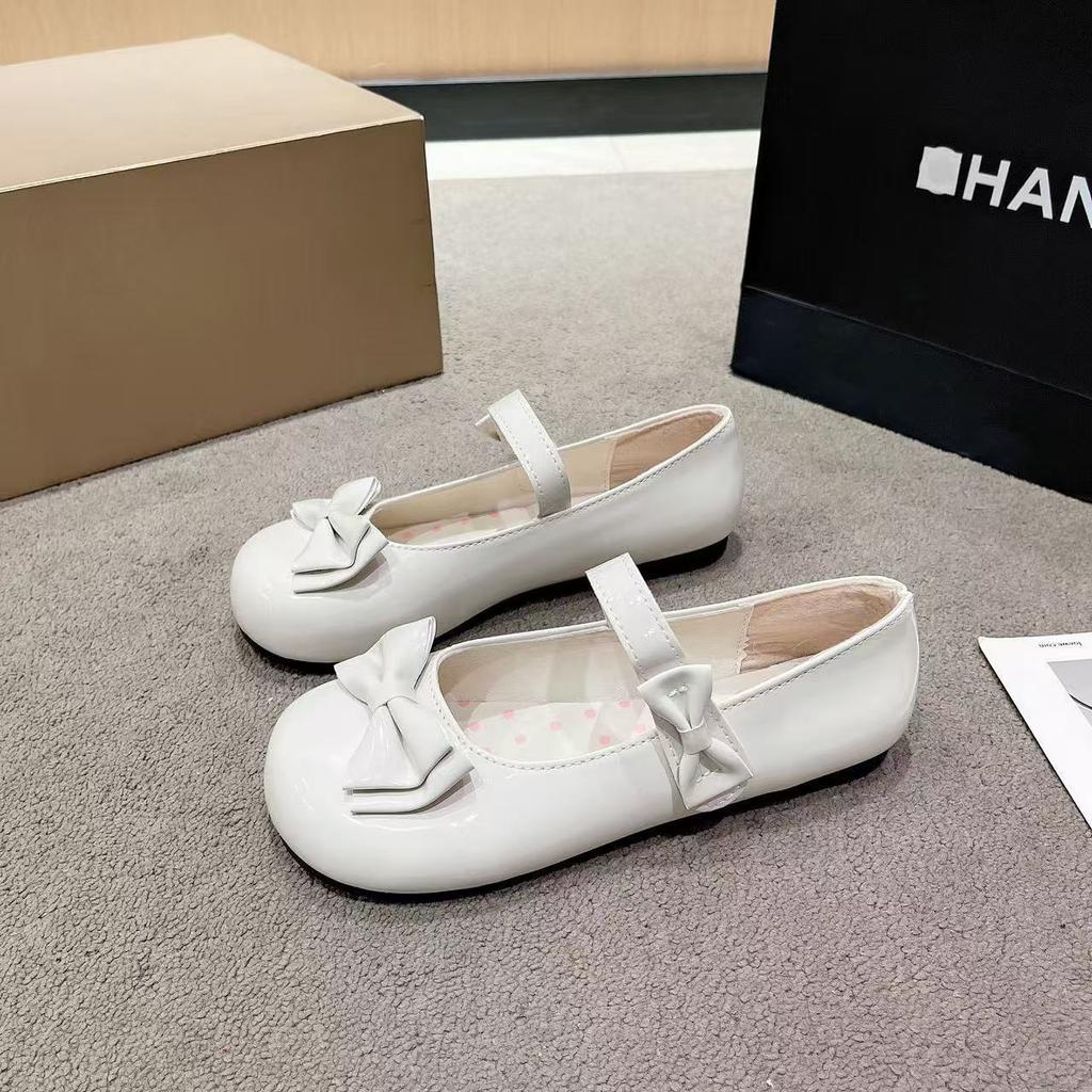 Round head versatile bow single shoes 2025 spring and summer new Mary Jane shoes cute flat shoes