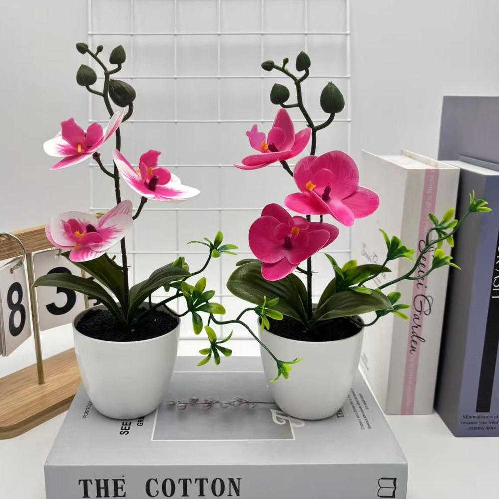 Butterfly Orchid Artificial Plant Home Decor Wedding Photography Prop With Plastic Material For Indoor Use