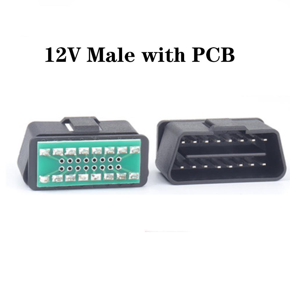10τμχ Υψηλής Ποιότητας Αυτοκινήτου OBD2 16-pin Συναρμολογημένη Επιχρυσωμένη Αρσενική Κεφαλή 12V/24V Καθολικός Συνδετήρας Δοκιμής Κύρια Γραμμή Βύσμα OBDII