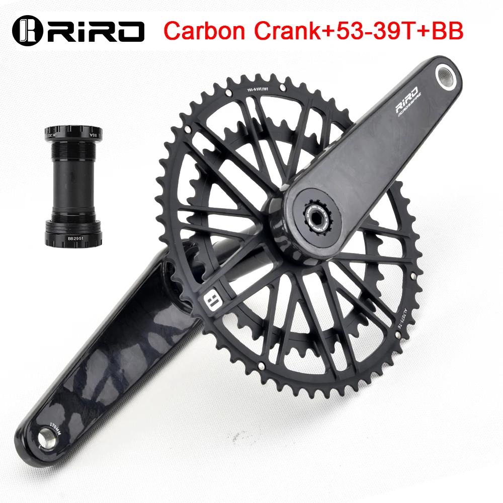 RIRO Carbon Fiber Road Crankset 29MM 50-34/52-36/53-39T Compatible with 11/12 Speed Shimano Direct Mount /110/130BCD Chainrings