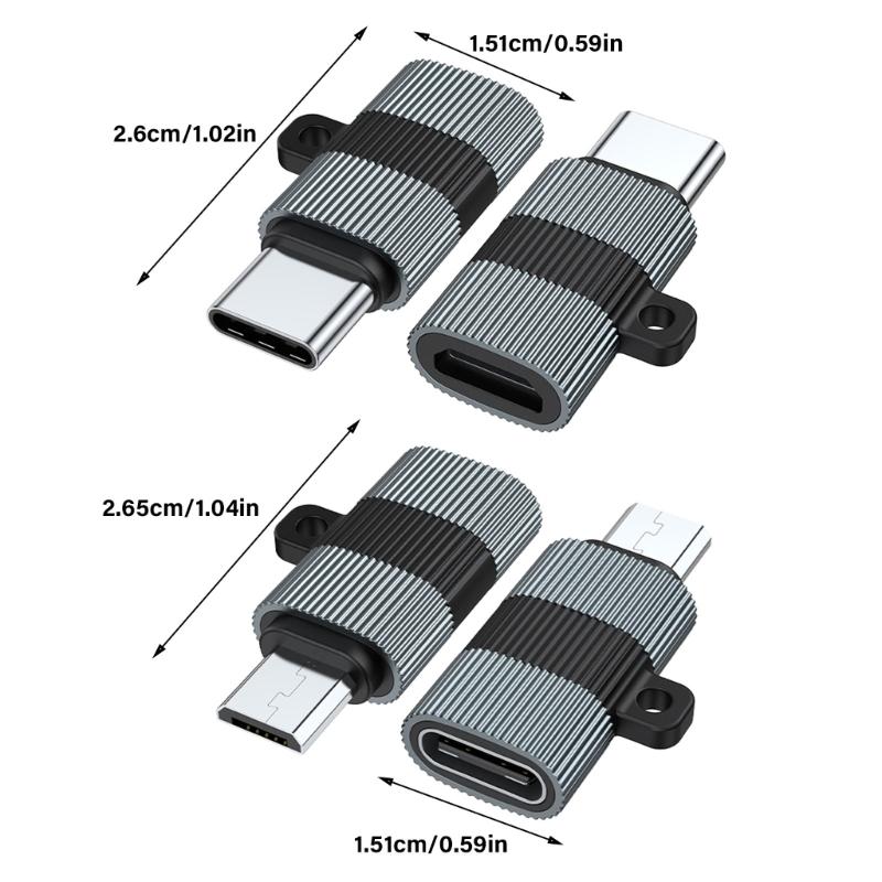 Short USB C To USB Adapters USB Type C Female To MicroUSB Male Adapters Connectors Charger Adapters for Phone Laptops