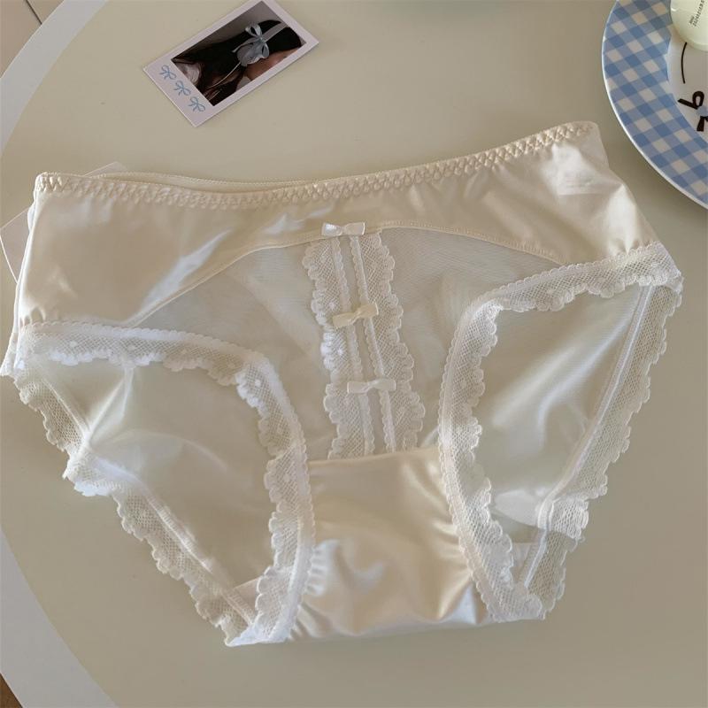 Plus Size Women's Summer Simple Pure Lace Nude 7A Antibacterial Cotton Crotch Triangle Briefs