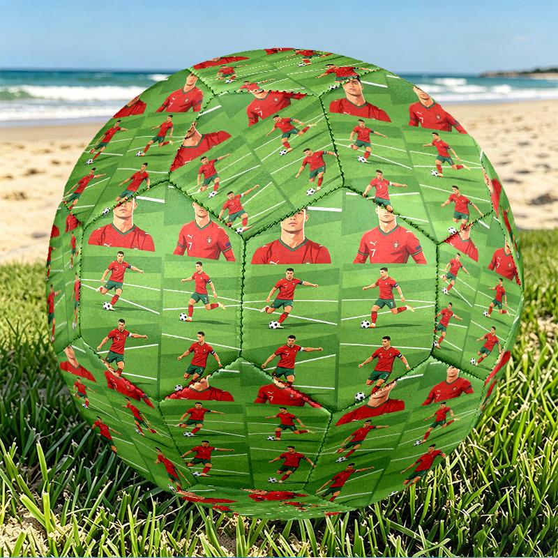 Cristiano Ronaldo Print Size 5 Soccer Ball, PU Wear Resistant Football for Match Training and Daily Practice, Birthday Gift for Soccer Fans