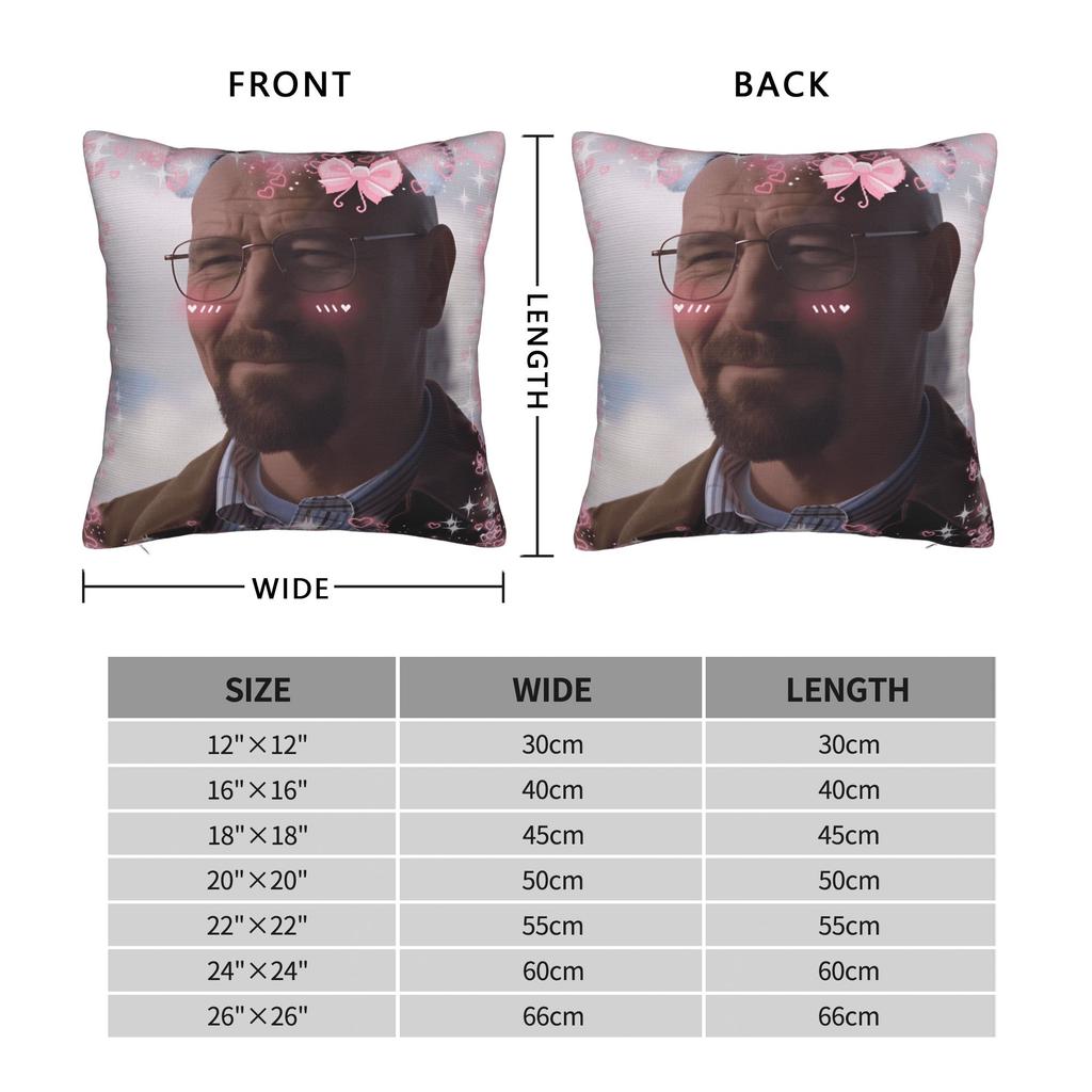 Walter White Meme Pink Pillow Case  Custom Pillow Cover For Couch Sofa Bedroom Retro Trendy Cushion Cover