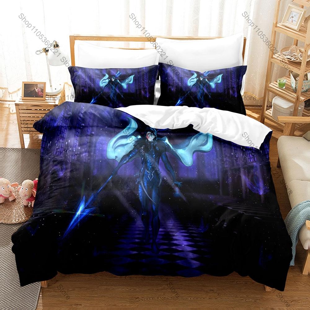 Fatui Harbinger Pantalone Duvet Cover + 2 Pillowcases, Unique Game Pattern Bedding Set for Genshin Fans Collection