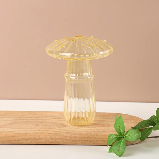Vaso per fiori a forma di fungo, adorabile, in vetro trasparente, stazione di propagazione delle piante unica per la decorazione della casa.