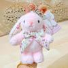 Cute Bunny Plush Keychain Kawaii Stuffed Animal Bag Charm Soft Rabbit Doll Pendant Bowknot Keyring Gift for Girls Women Backpack