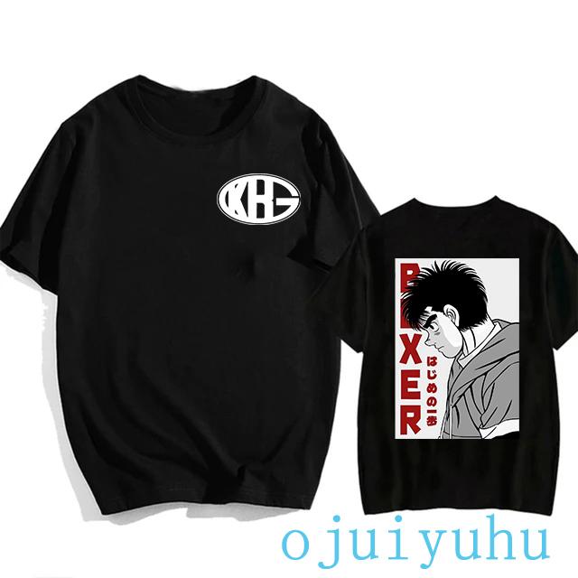 Hajime No Ippo Hip Hop EU Size TShirt Anime Harajuku Tee Tops Men Women Makunouchi Takamura T-Shirt KGB Y2k Manga Tshirt Clothes
