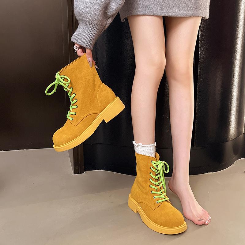 Fashion European Platform Women's British Style 2025 New Summer Thin Breathable Booties Motorcycle Boots
