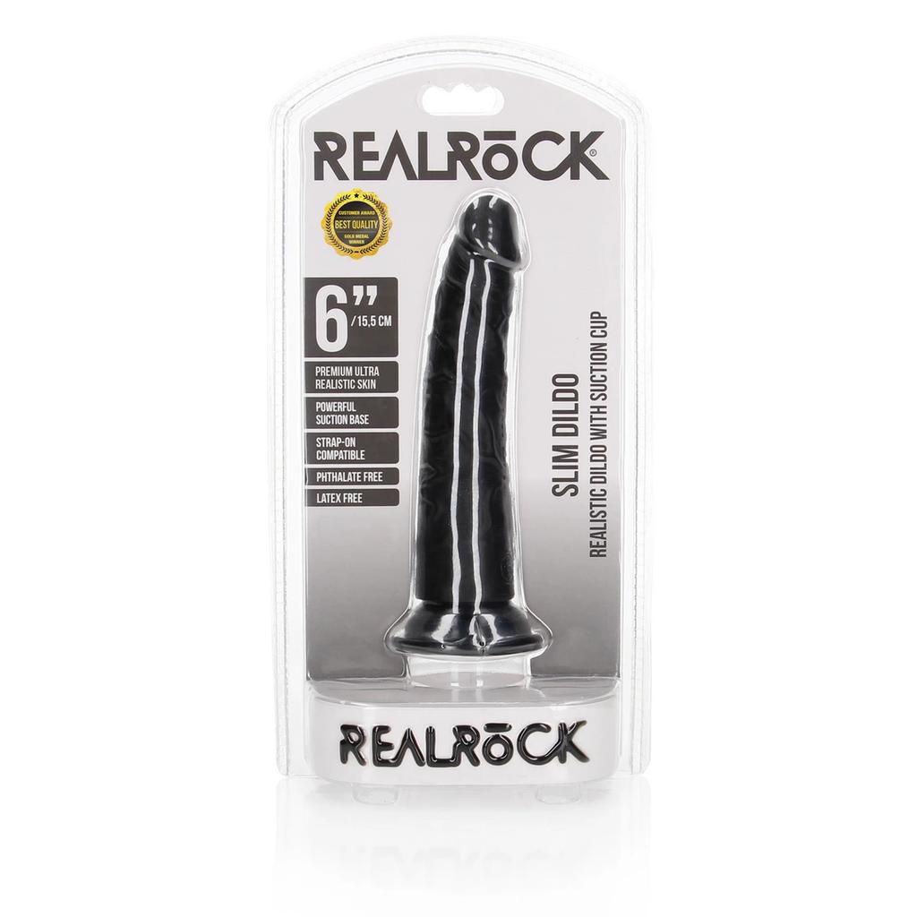 RealRock - Thin realistic dildo with suction cup 15.5 cm