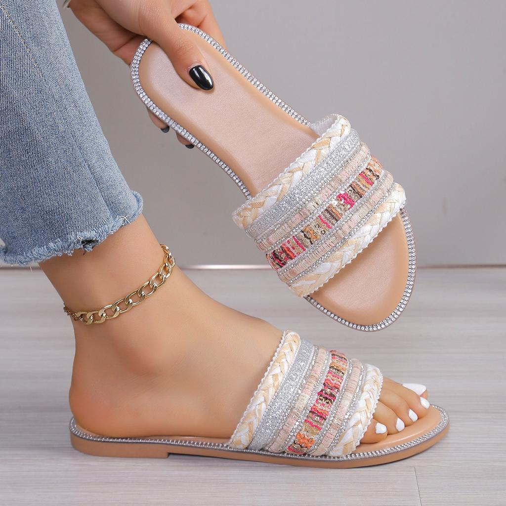 Slippers Women Sandals Summer Greek Style Boho Folk-custom Ladies Flat Shoes Casual Breathable Comfortable Beach Women Slippers