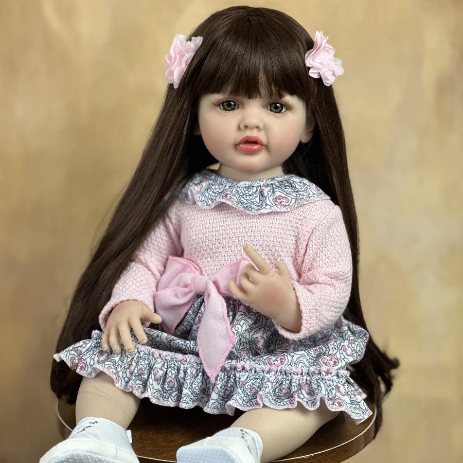 55cm Full Vinyl Baby Doll - Children's Day Gift, Reborn Companion & Bath Toy.