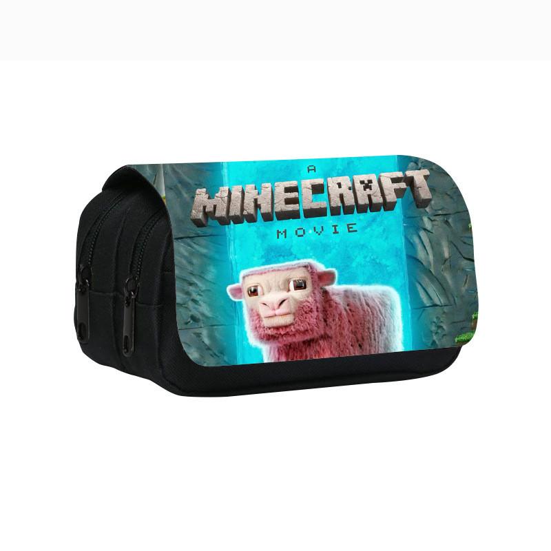 Minecraft Film Steve Henry Bedruckte Doppellagige Schüler-Schreibwarentasche Für Schüler Und Bürogebrauch