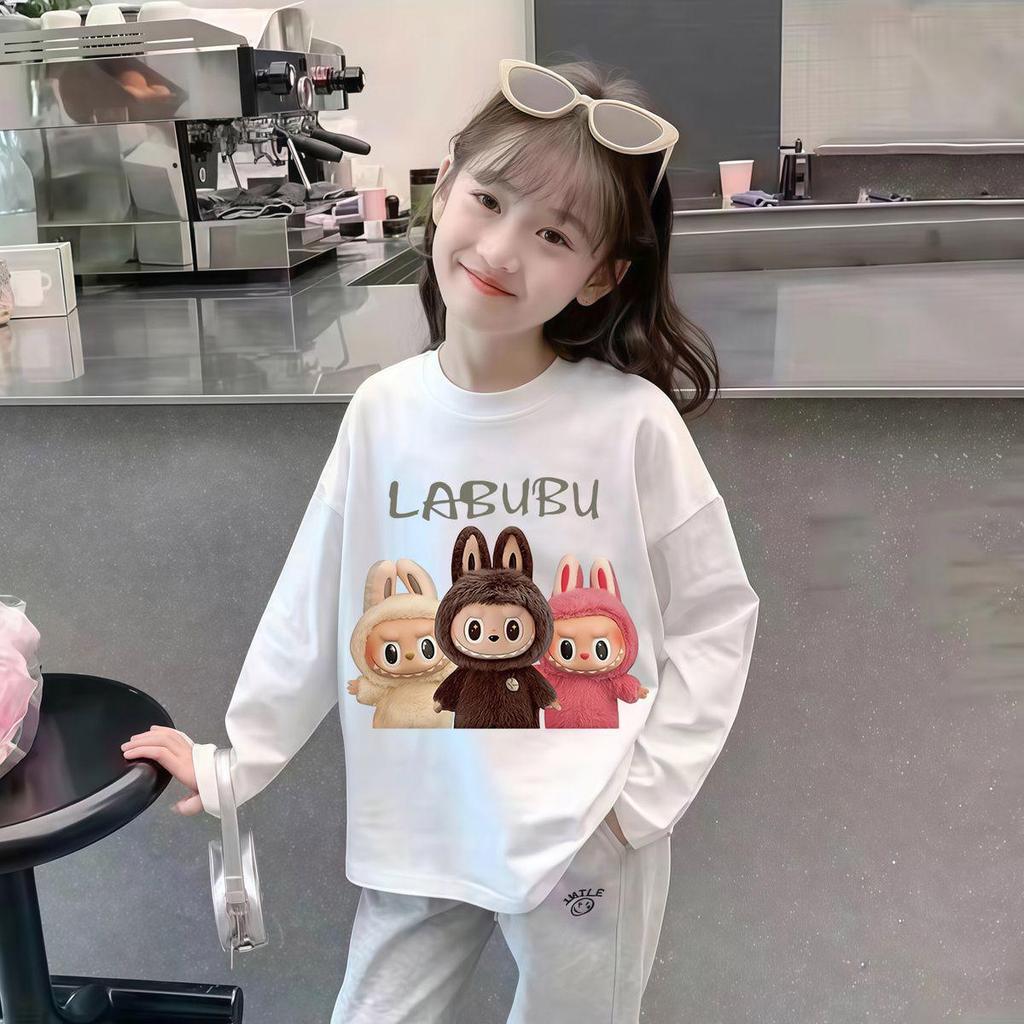 2025 Girls' Spring Long Sleeve Cotton T-Shirt for Kids