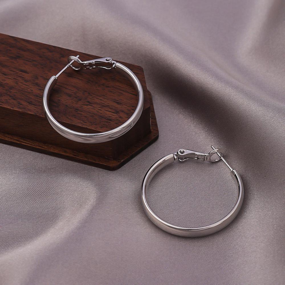 Elegant 925 Silver Needle Earrings: Versatile French Hoops in Copper with Multiple Styles for a Sophisticated Look