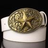 Fashion Women Belt Retro Floral Pattern Flower Design Arabesque Pattern Golden Floral Popular Element Girdle Women Gift