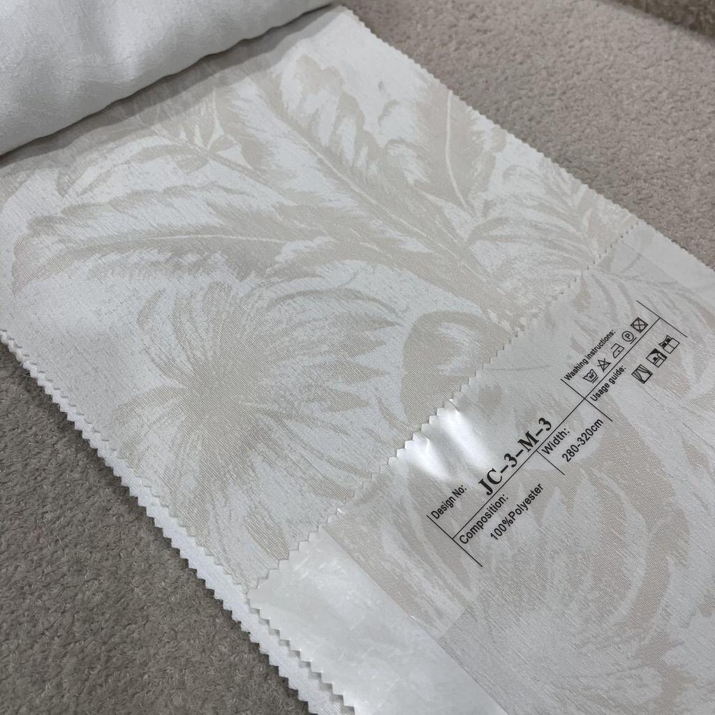 Cream Chenille Jacquard Wavy Sheer Curtains - High-End Translucent, Not See-Through, Ready-Made for Living Room, Korean Style